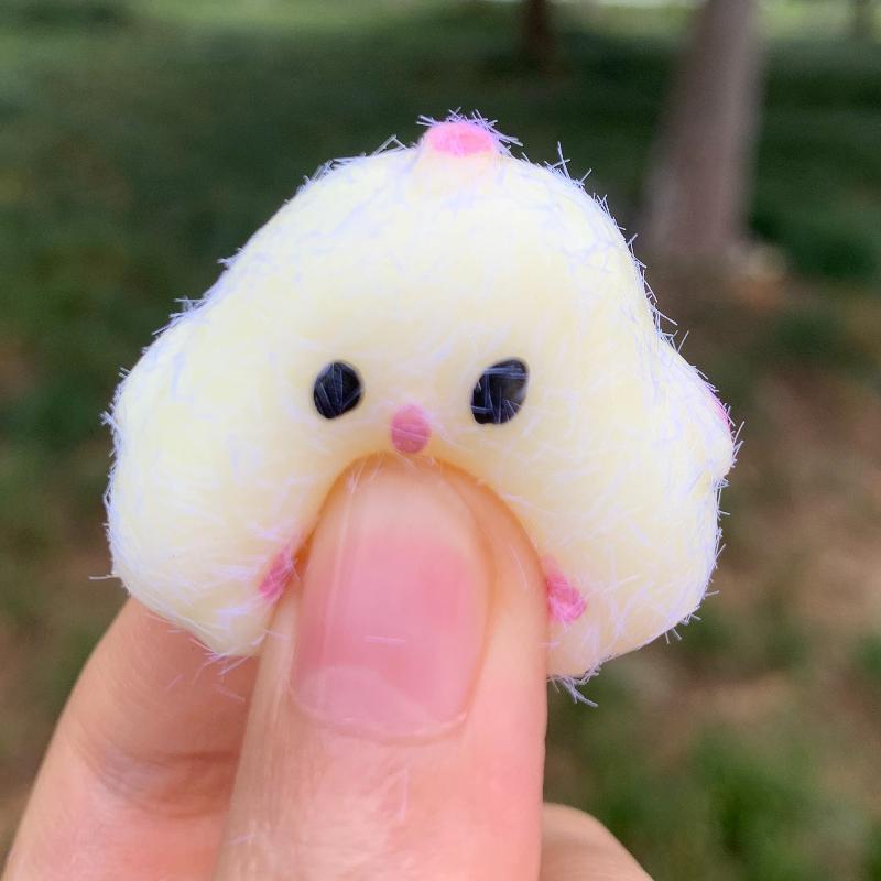 Cute Squishy Chick Fidget Toy Phone Chain Stress Relief Toy Bag Charms Super Soft Rebound Chicken Animal KeyChain Kawaii Pendant