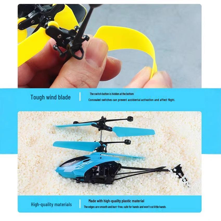 Drop-resistant Children's Remote Control Induction Helicopter Toy with Hovering Lights