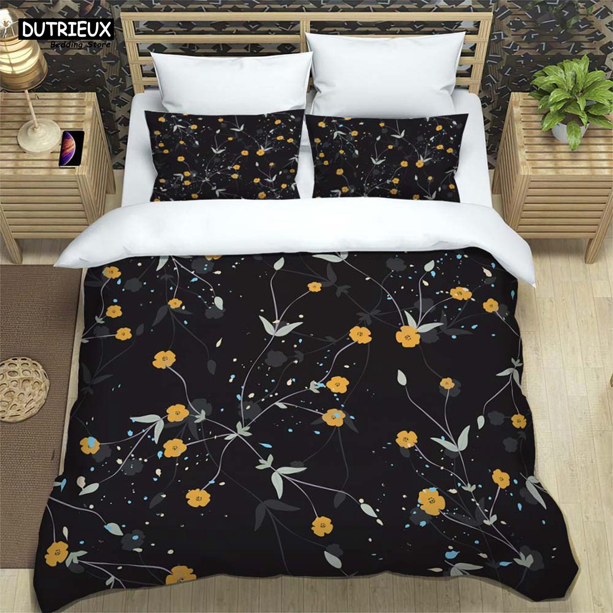 

Comforter Abstract Floral Digital Printed Polyester Bedding Set Three Piece Set Soft Atmospheric Comfortable And Soft Couple Gift Comforter (quilt)-EU Single(135*200cm)3pcs