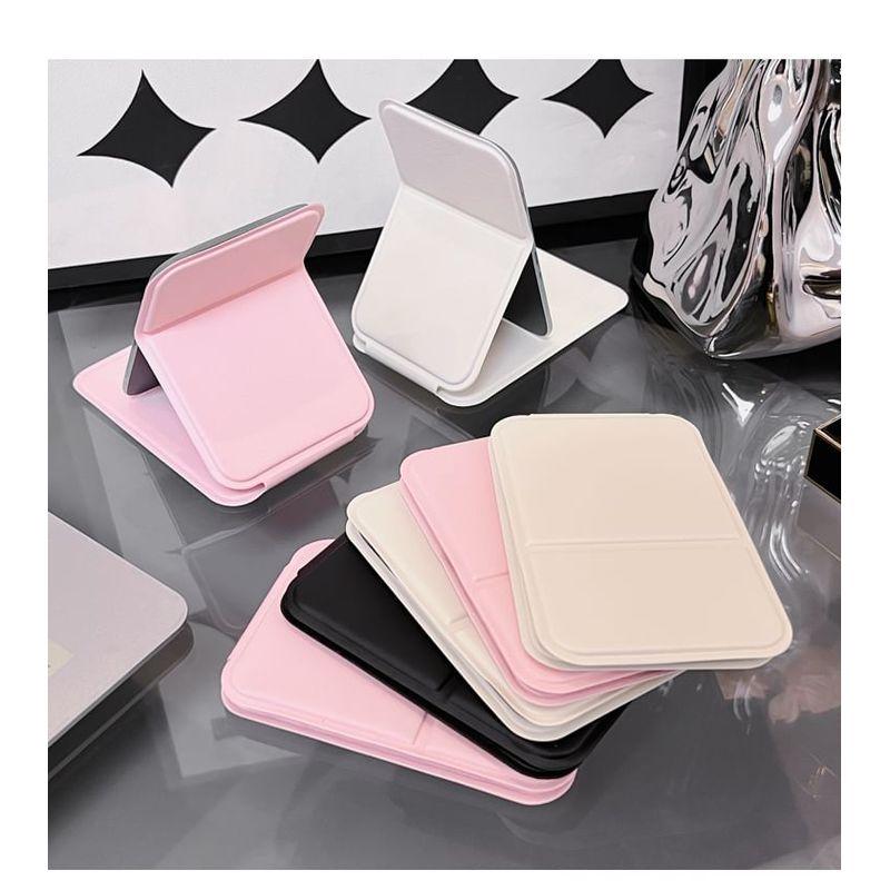 Yunikon - Plain Faux Leather Portable Mirror