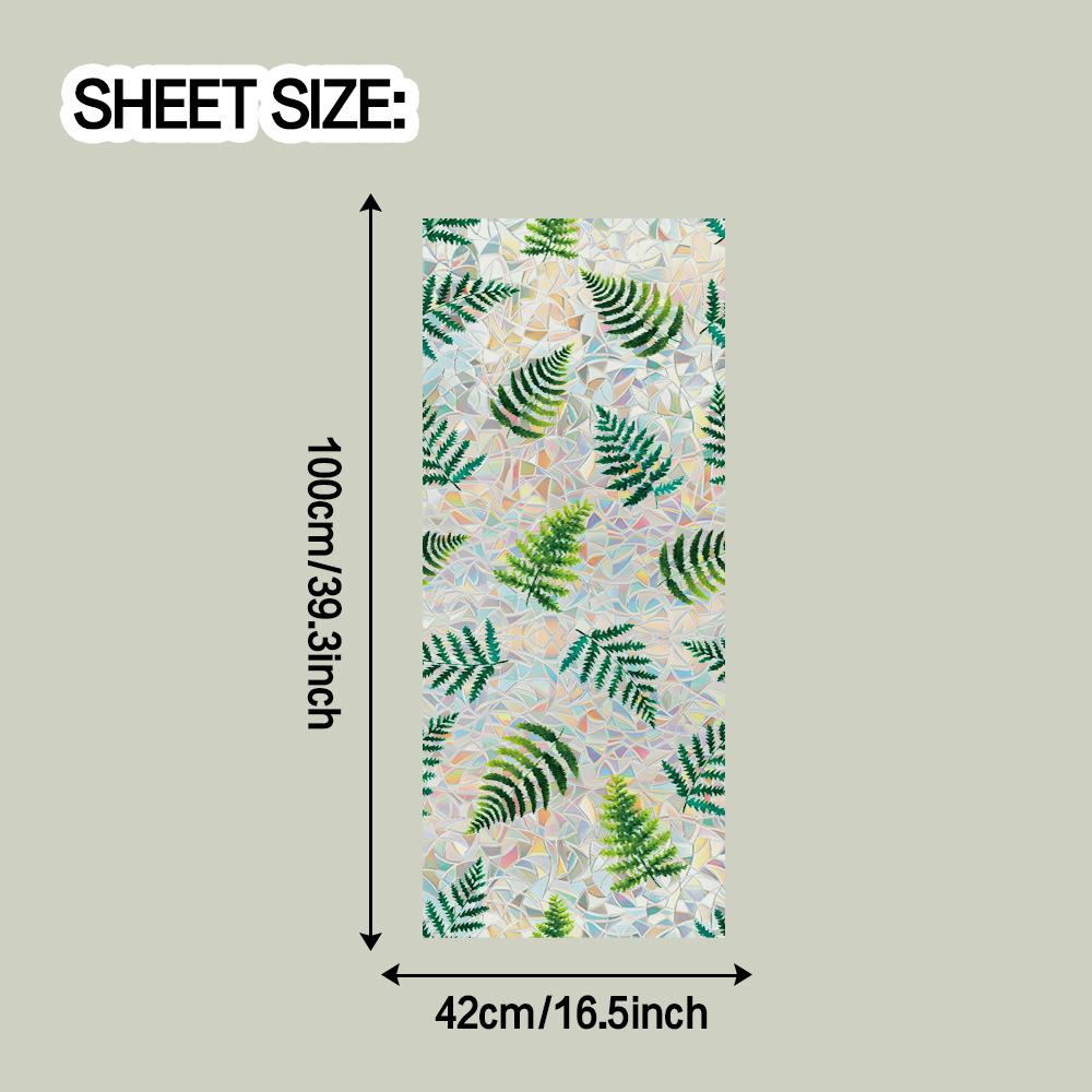 

Красочные тропические листья папоротника Домашние декоративные наклейки на стекло