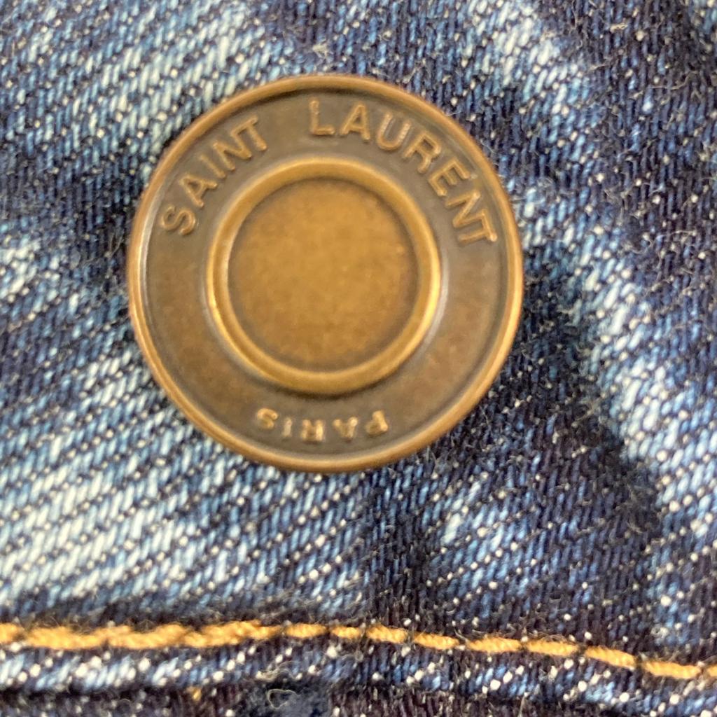 Saint Laurent Paris 527494 18 Years Old Indigo Crushed Denim Pants Bottoms 30 IndigoUsed