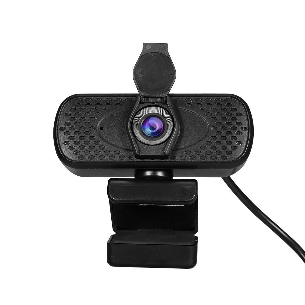 1080P HD Wide-angle Webcam Video Conference Camera USB Plug & Play with Lens Cap & Tripod for