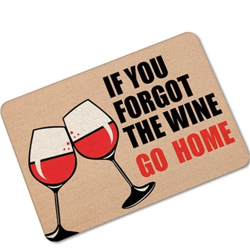 Humorous Funny Doormat Saying Quotes If You Forgot The Wine Go Home Floor Mats Non-slip Kitchen Rugs Bathroom Christmas Gift
