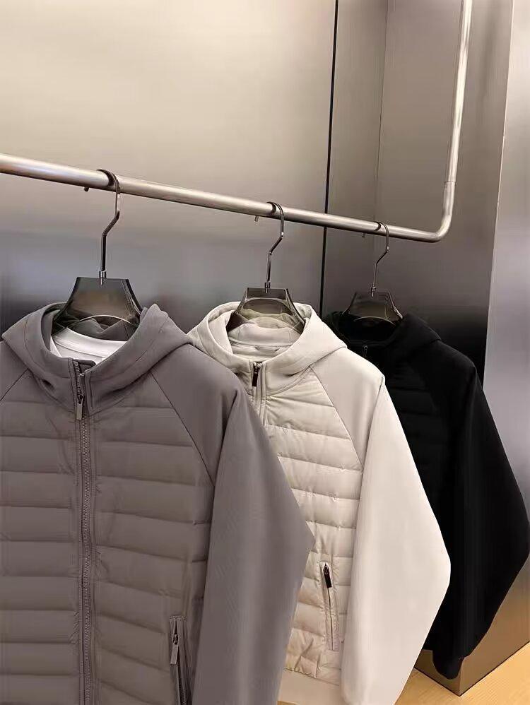 Męska casualowa zimowa bawełniana kurtka z kapturem - Luźna, modna, jednokolorowa, łączony design