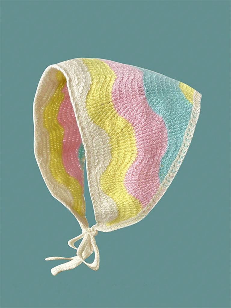 1 ladies vintage handmade crochet stitch mesh red cute sweet little daisies strawberry headband Binding Bandana Headband