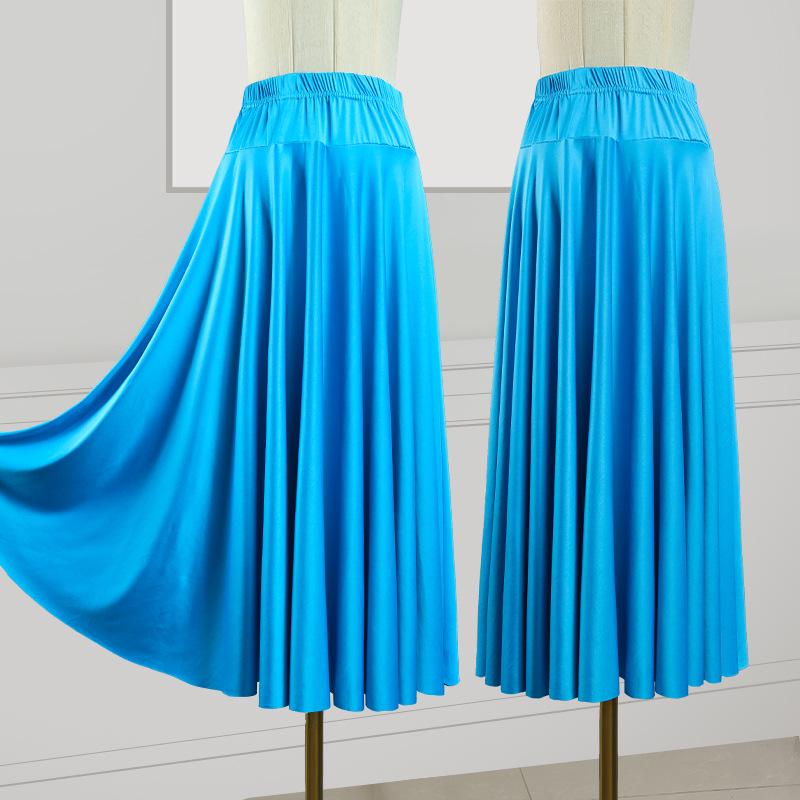 2025 Nová jednobarevná sukně na square dance a sálový tanec s velkým rozsahem