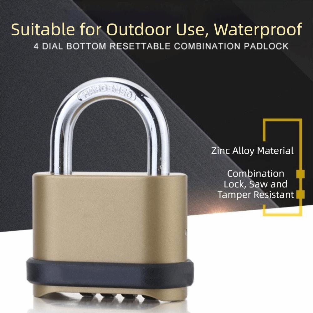 Waterproof Combination Padlock Zinc Alloy Security Padlock Smart Code Lock Fence Door Warehouse