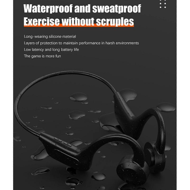 Bone Conduction Bluetooth Headset Wireless Ear-mounted Black