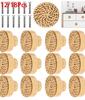 6/12 Stück Rattan Griffe Möbel Schrank Knöpfe Vintage Kommode Züge Handgefertigt Gewebt Küchengriffe Schubladengriffe Schrankgriff