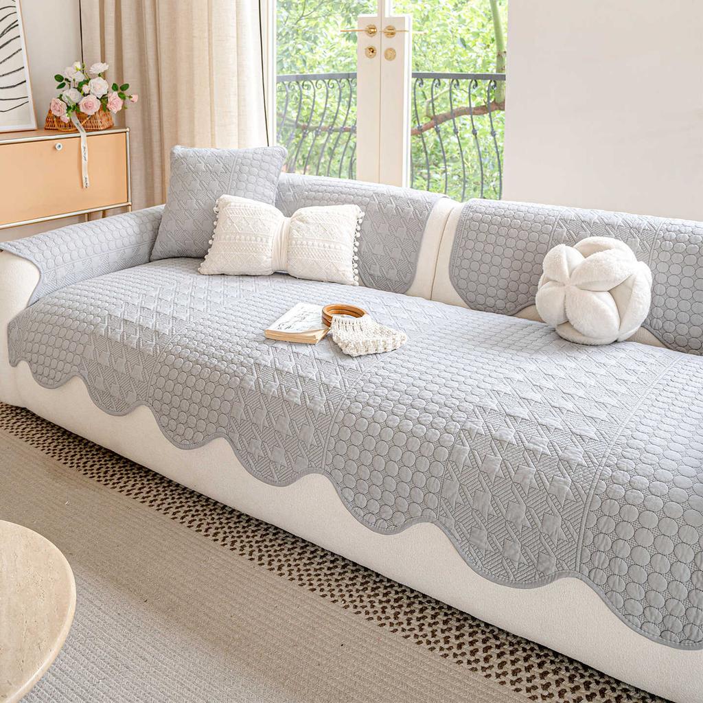 Cream Wind Sofa Cushion Universal In All Seasons 2025 New Straight Row Summer Seat Cushion Sub-cover Cloth Towel Fixed Non-slip Cover