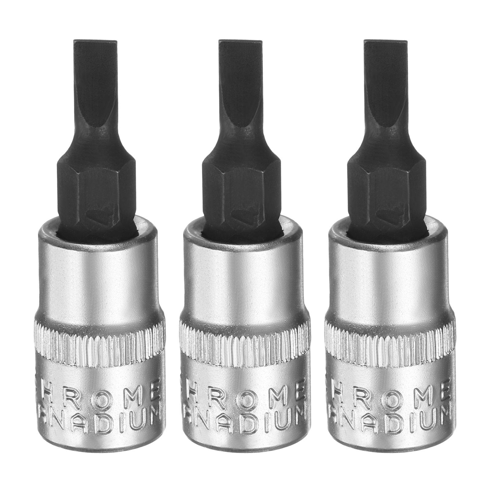 

3pcs FD4 FD5.5 FD7 Slotted Bit Socket 1/4 Square Drive Extension Impact Bit S2 Steel Socket Garage Tools Black FD7