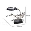 Auxiliary Clip Loupe Welding Magnifying Glass with LED Light 3.5X-12X Lens Desktop Magnifier Third Hand Soldering Repair Tool