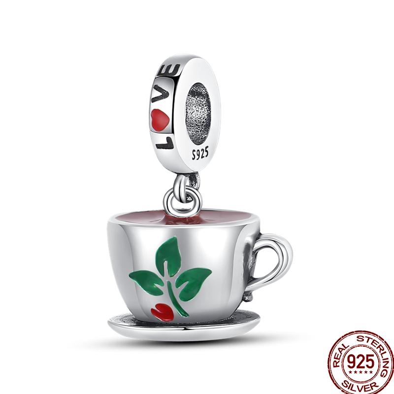 Copper Dessert Afternoon Tea Series Pink Zircon Sweets Playground Series Suitable Fit Pan Original Bracelet Diy