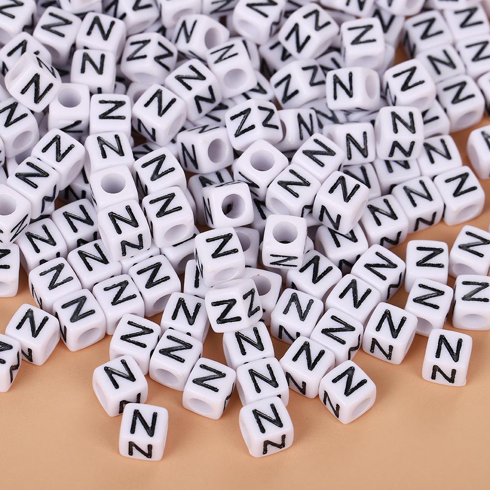 Square Acrylic A-Z English Letter Beads (6mm/7mm/8mm/10mm) for Jewelry Making