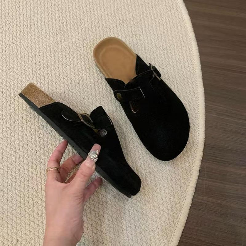 Tamanho Grande Tamancos Clássicos de Cortiça Camurça Chinelos Moda Mulheres Homens Mules Exterior Antiderrapante Tamancos de Cortiça Chinelos Com Fivela Ajustável