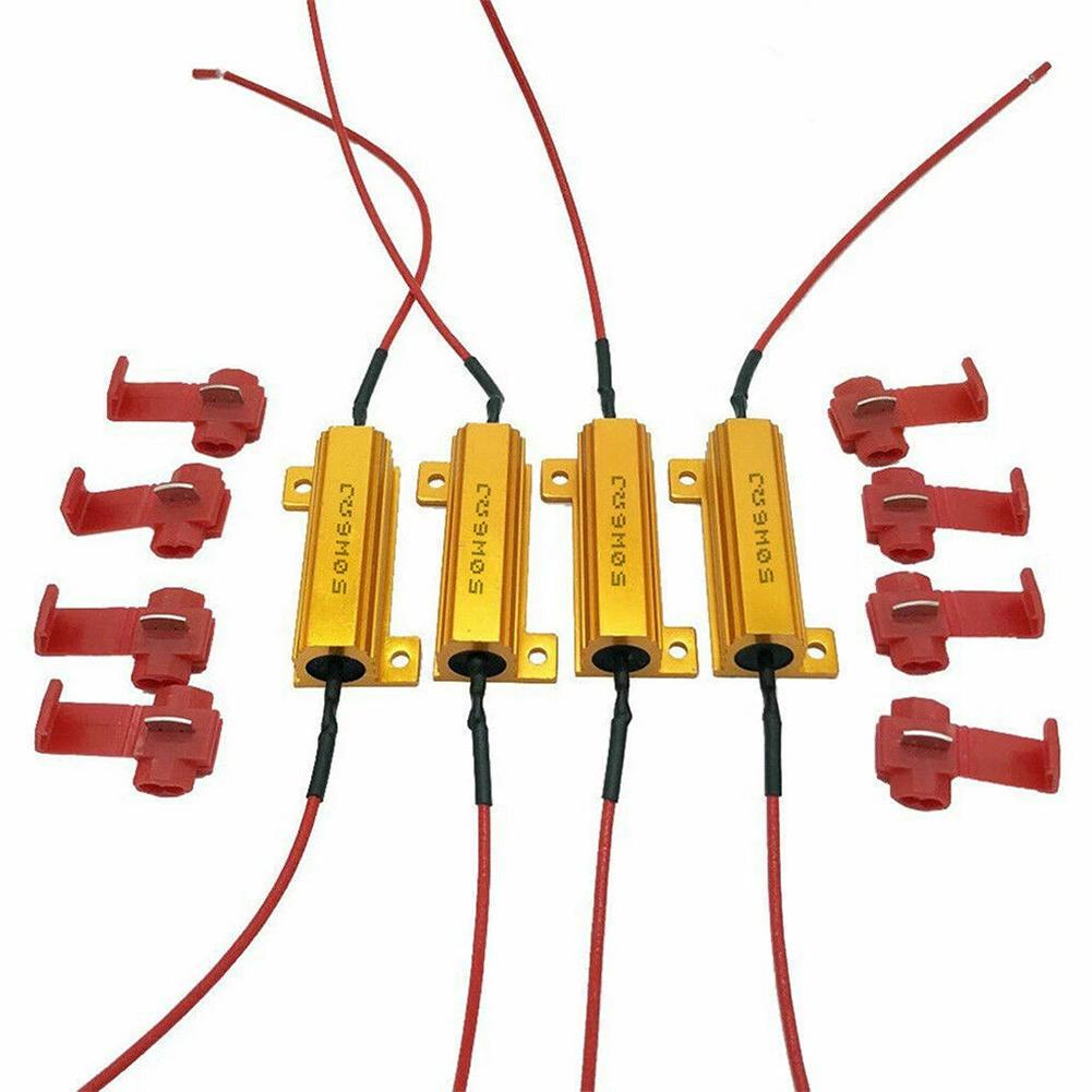 2/4pcs LED Indicator Ballast Load Resistor Flash Rate Relay Turn Signal Bulbs 50W 6 Ohm Load Resistor