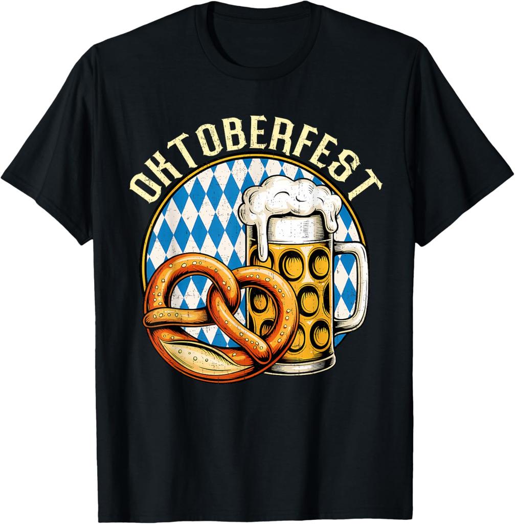 Oktoberfest Brezel Bier Pretzel Beer Funny Party Men Women TShirt Fashion Casual Cotton Graphic T Shirts Streetwear Tops Tee