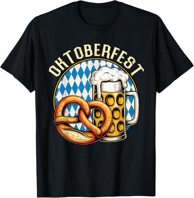 Oktoberfest Brezel Bier Pretzel Beer Funny Party Men Women TShirt Fashion Casual Cotton Graphic T Shirts Streetwear Tops Tee