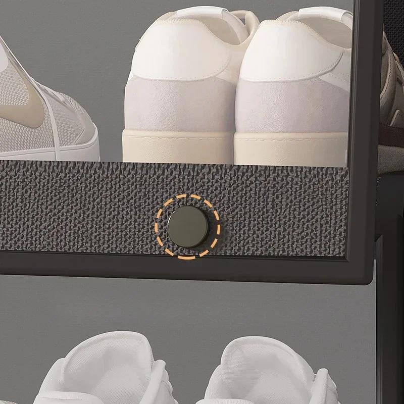 Multilayer Dustproof Shoe Rack Cabinet - Transparent Design for Small Spaces Spacious Storage Organizer Shelf for Shoes