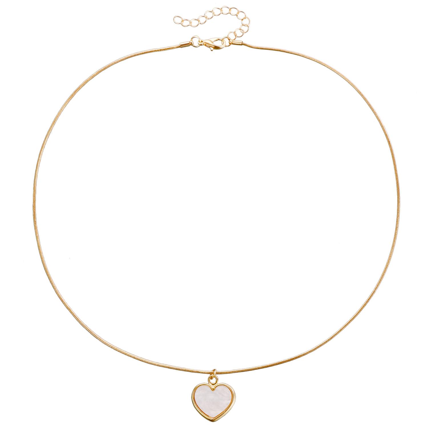 Retro round snake chain imitation fritillary love necklace, the new fashionable collarbone chain of the season