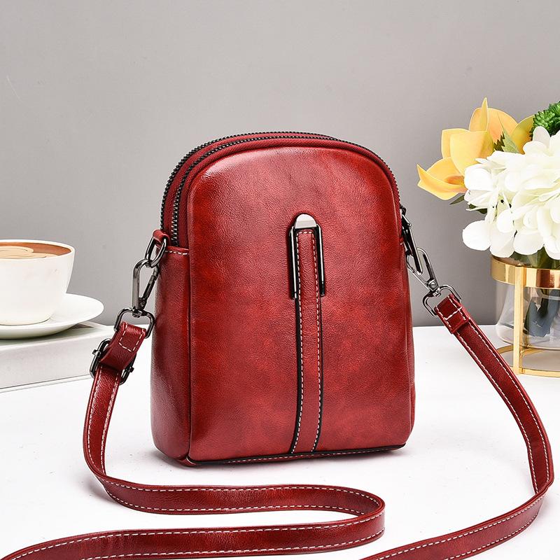 Handytasche Damen Sommer Neu Mini Kleine Tasche Modisch Vertikal Weiches Leder Schulter Umhängetasche Wechsel Damen Tasche