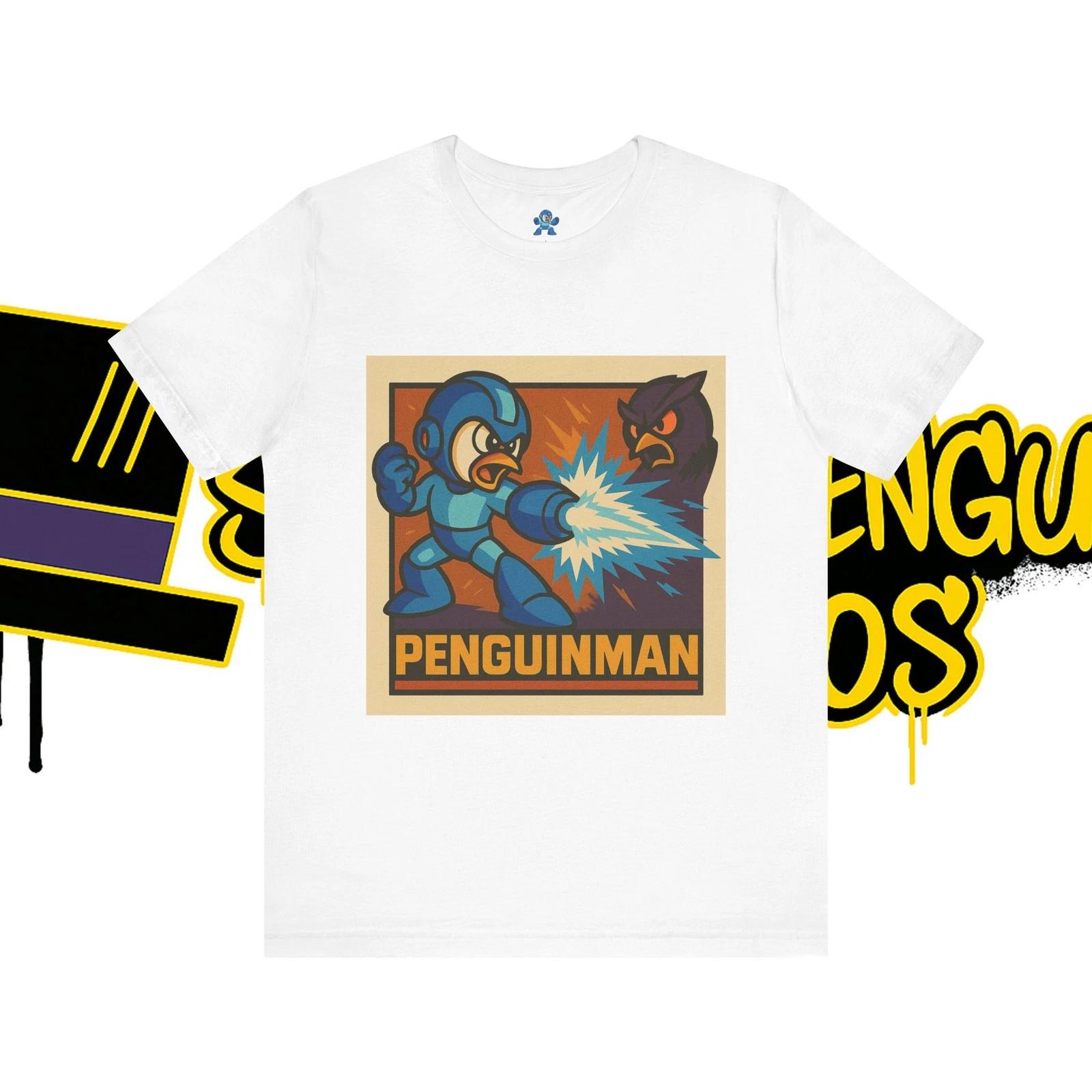 Penguinman Tee Retro Gamer Shirt | Unisex Jersey | Funny 8-Bit Hero T-Shirt 3XL