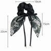 Korea Satin Bow Hair Bands For Women Black Elastic Hair Tie Girls Bows for Hair Coquette Hairbands Handkerchief Scrunchies