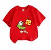 Kids Boys Girls 100% Cotton Crew Neck Short Sleeve T-Shirt, Cute Cartoon Green Little Character Lollipop Print Casual Soft Breathable Summer Tee for C