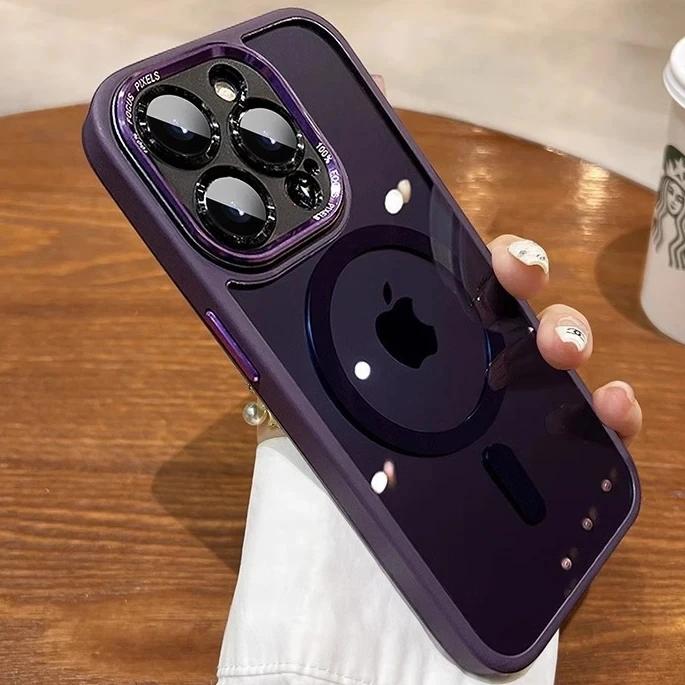 Luxusní transparentní pouzdro na telefon Magsafe pro iPhone 11 12 13 14 15 Pro Max 15 Plus Wireless Charge Hard Back Čirý nárazuvzdorný kryt