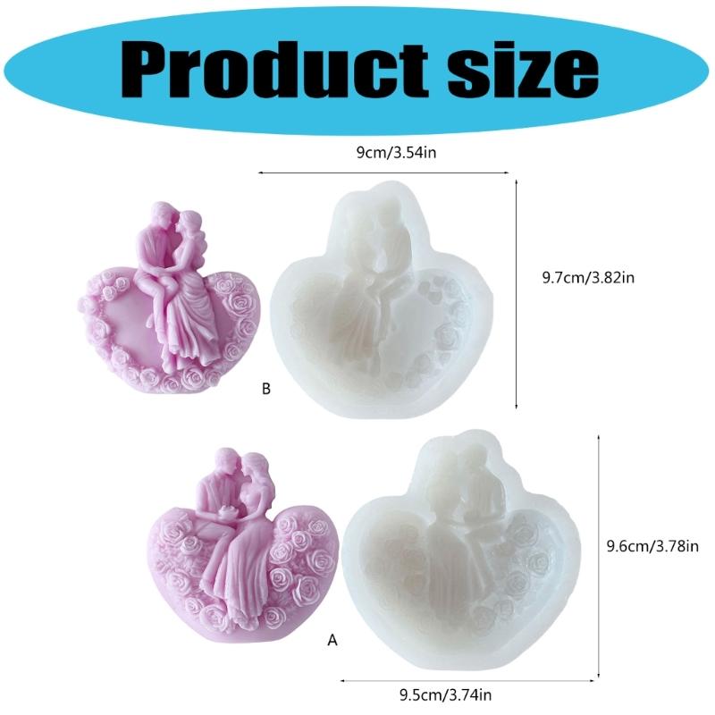 Silicone Candle Making Molds,Heart Epoxy Resin Casting Mold Aromatherapys Candle Soap Making Home Art Crafts Decors
