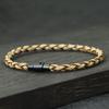 New Men Leather Bracelet Double Safety Magnet Buckle Handmade Braided Braclet Bangle Leisure Accessories Pulsera Hombre Jewelry