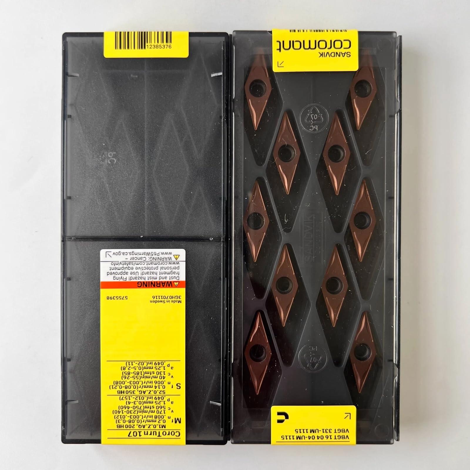 

Original Sandvik / VBGT160404-UM 1115 CNC lathe carbide blade tool 10 Pcs