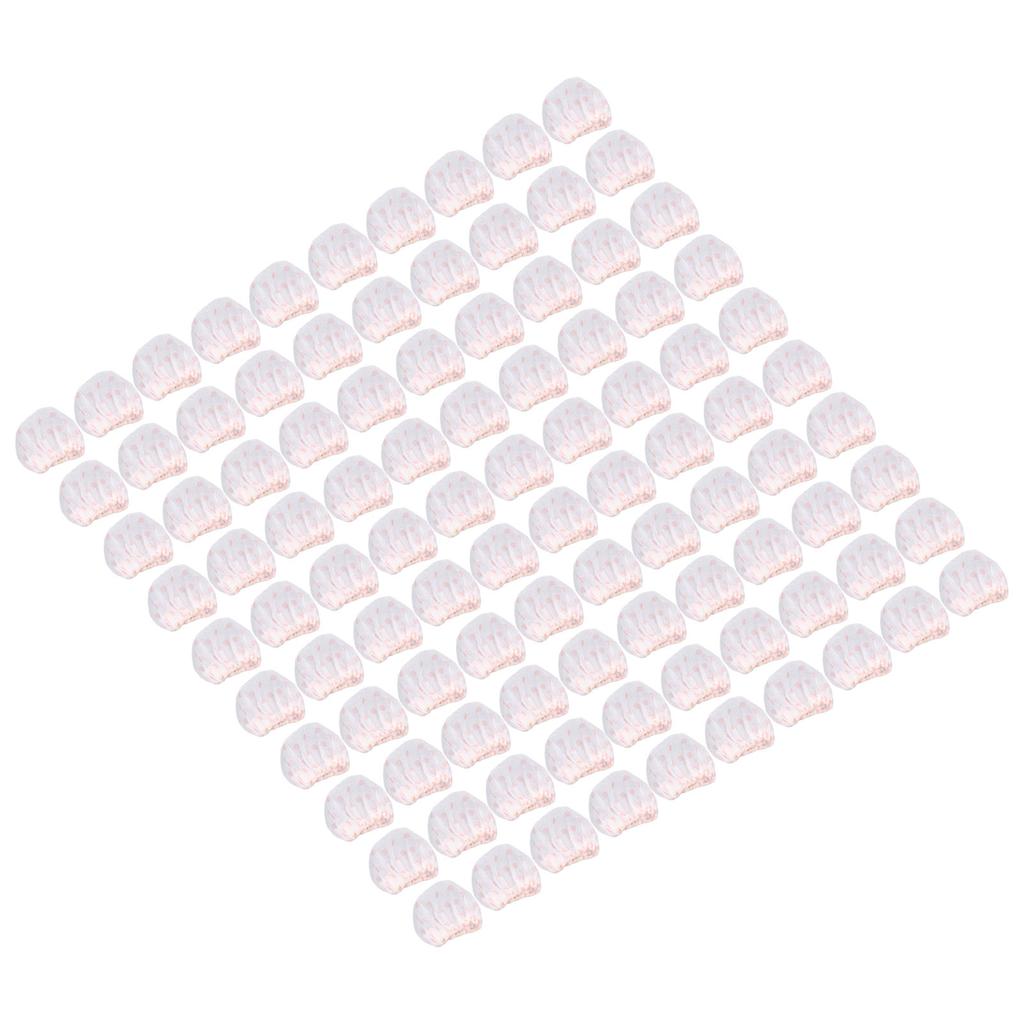 100Pcs Microphone Cover Dust Sweat Resistant Disposable Excellent Elasticity Reduce Noise Microphone CapsWhite Red Dot