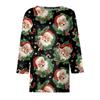 Women's Fashion Casual Round Neck 3/4 Sleeve Loose  Printed T-Shirt Ladies Top