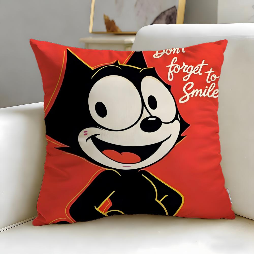 Federa Cuscino Classica Cartone Animato Felix Il Gatto Morbida e Facile da Lavare – Versatile Per Divano, Letto, Viaggio E Ufficio