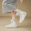 Flat-bottomed high-top shoes women's 2025 spring and summer new versatile casual shoes lace-up short boots thin boots