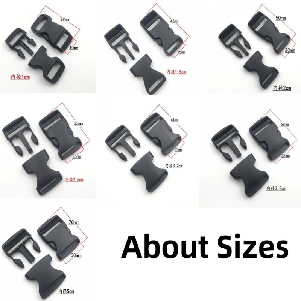 10Pcs Plastic Side Release Buckles, Quick Release Strap Replacement Fittings For DIY Backpack, Dog Collar & Webbing Strap Making, Black