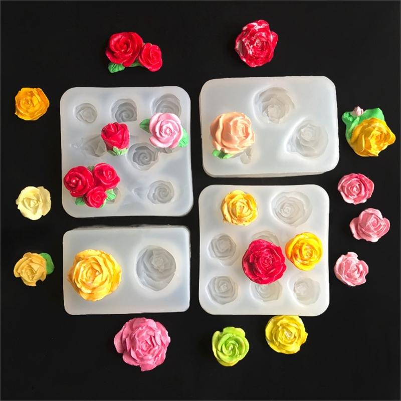 3D Rose Silicone Candle Molds for Epoxy Resin Candle Soap Fondant Chocolate Candy Baking Cement Clay Silicone Molds
