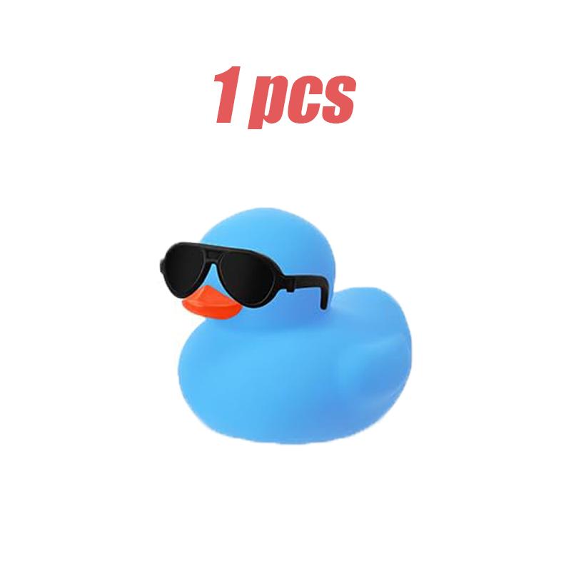 

1-100Pcs Small Rubber Ducks Blue Set In Bulk With Sunglasses Float Squeak Tiny Rubber Duck Plaything For Party Birthday Supplies