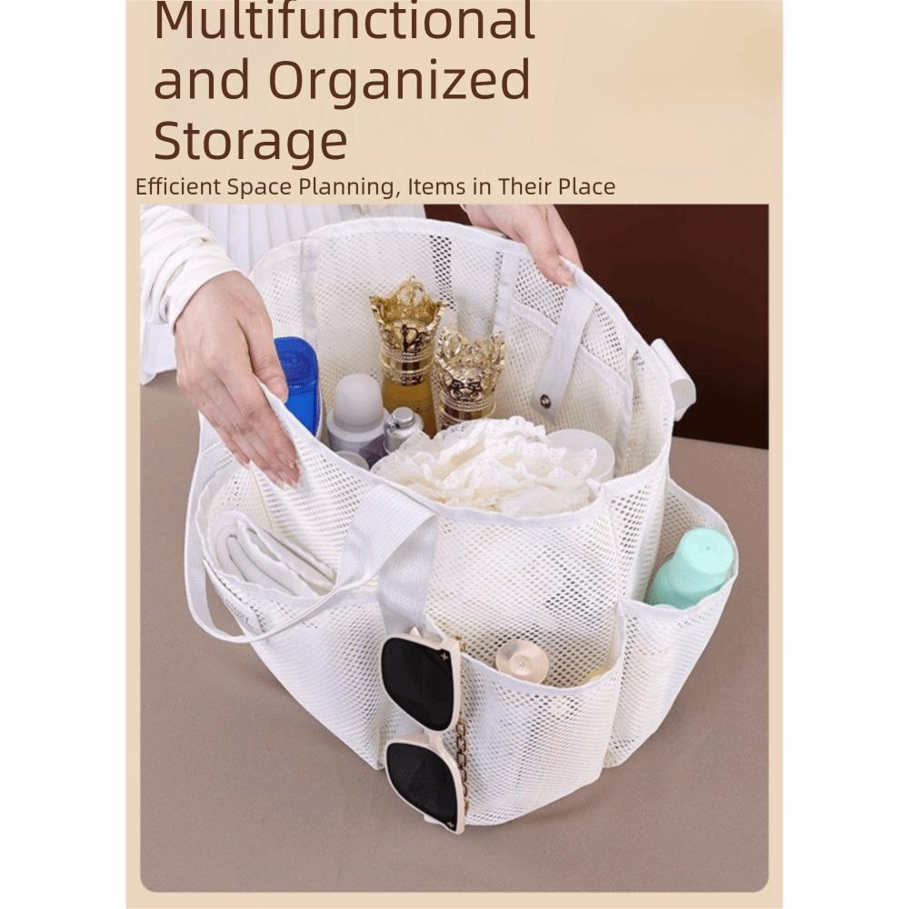 Multi Functional Pockets Mesh Beach Bag Multi-level Zoning Toiletry Organizer  Cruise Travel