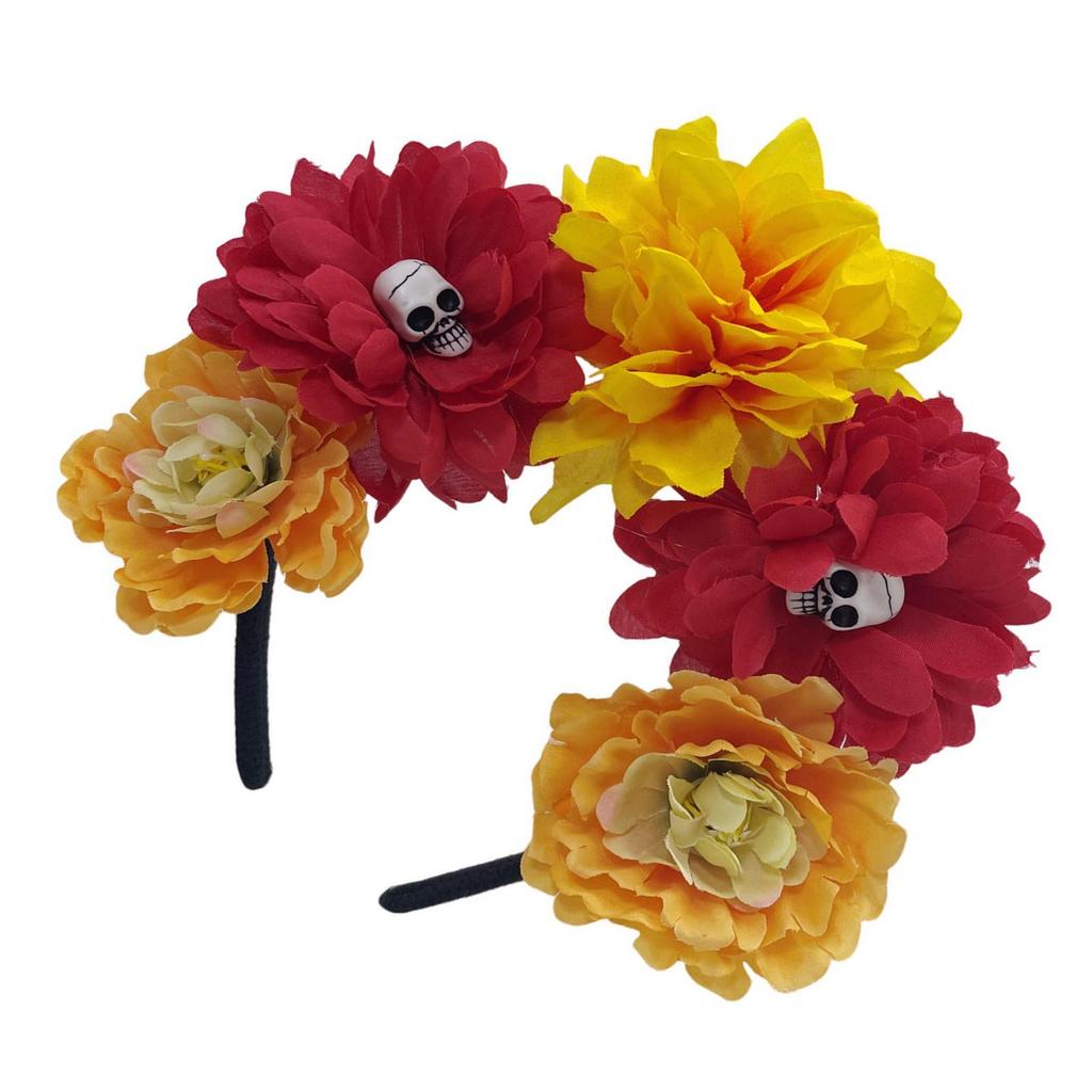 Witch Skull Dark Flower Headwear Party Sexy Headband Devil Skull Animation Hair Hoop for Live Show Role Play