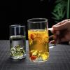 glass water cup, hot and cold green tea cup, high borosilicate heat-resistant glass, straight tube Guanshan cup