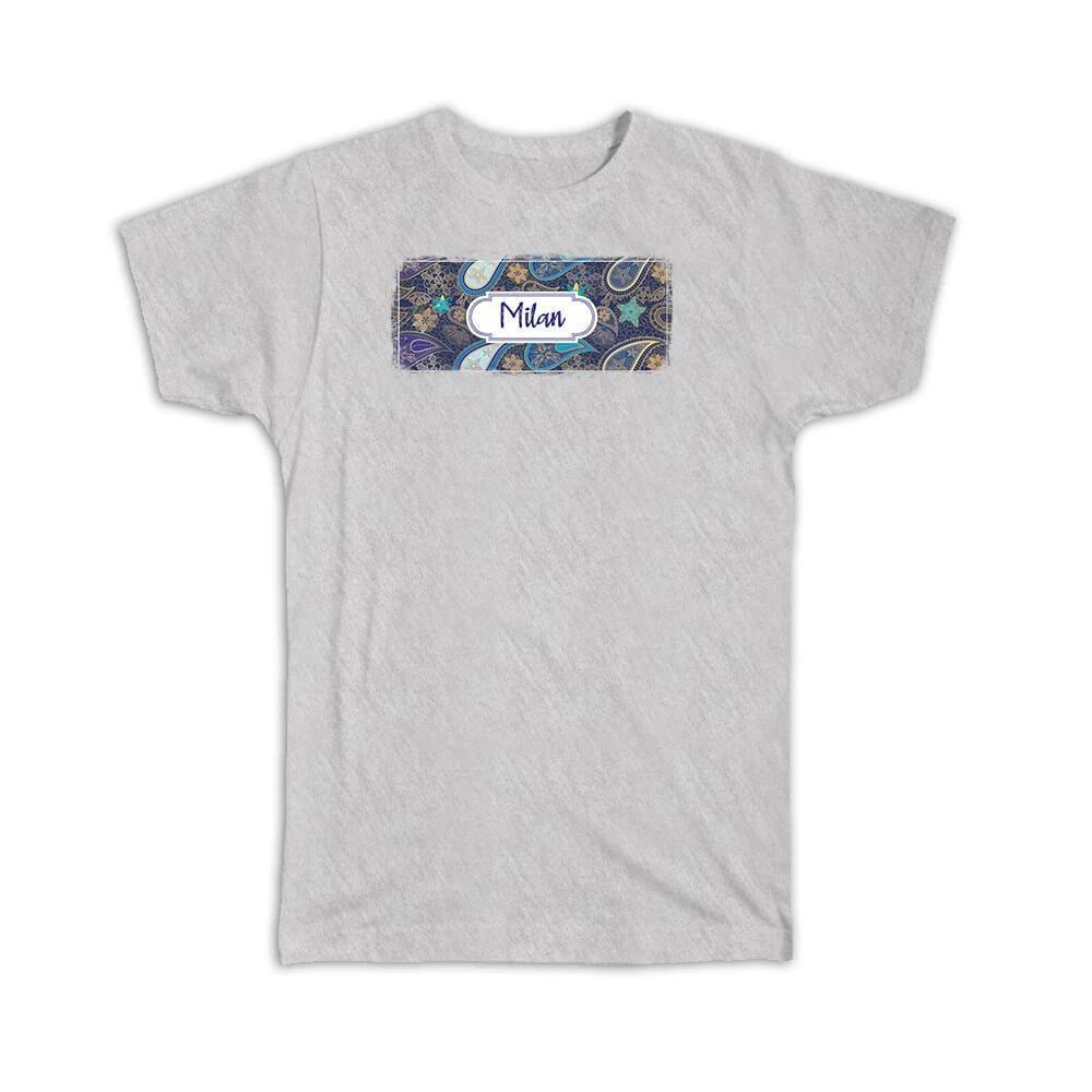 Gift T-Shirt : Milan Italy Paisley Italian Souvenir Tourism XL