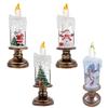 Christmas Snow Globe LED Candle Lamp With Dynamic Snowfalls Effect Crystal Ball For Home Decoration Holiday Gift