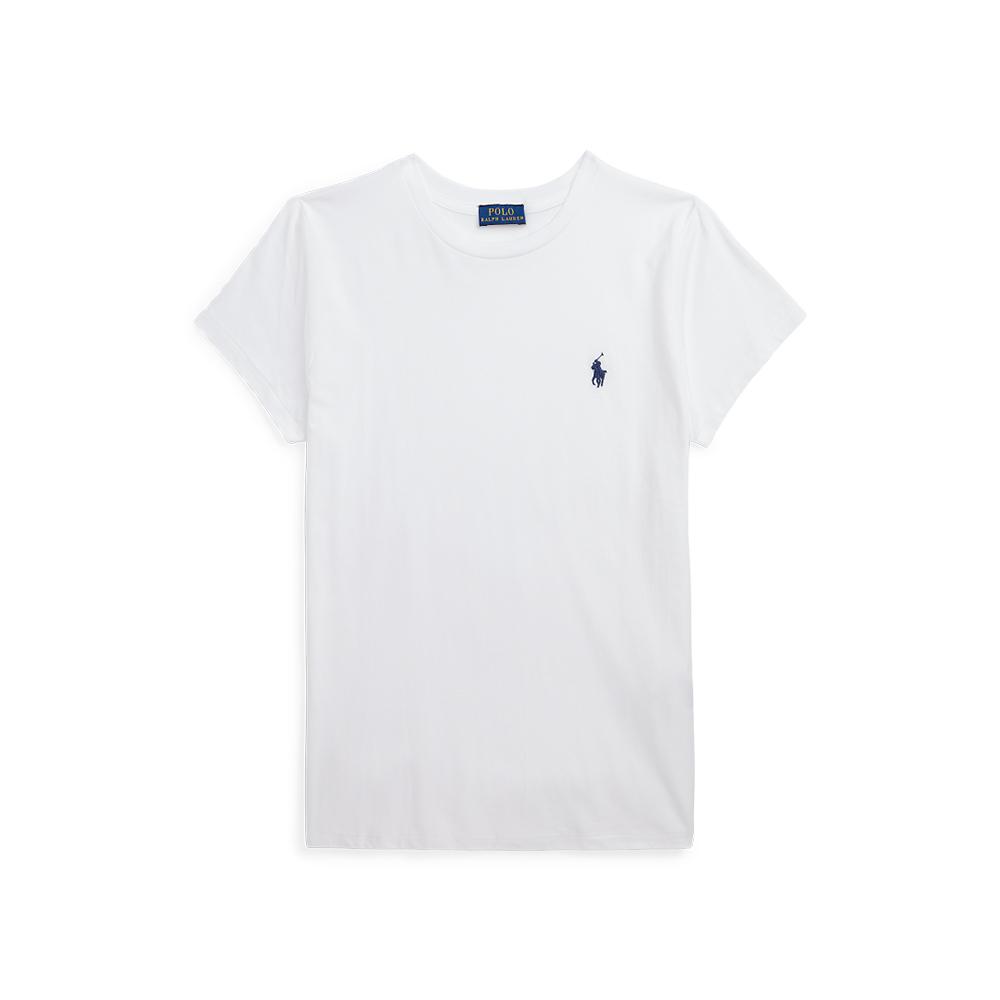 

Polo Ralph Lauren SS23 Однотонная простая трикотажная футболка с круглым вырезом и короткими рукавами Женские топы Белый WMPOKNINCU20695-100 S