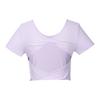 Nike One Classic Solid Color Round Neck Short Crop Quick-Dry Twist Short Sleeve T-Shirt Women Tops Lilac Red FN2852-512