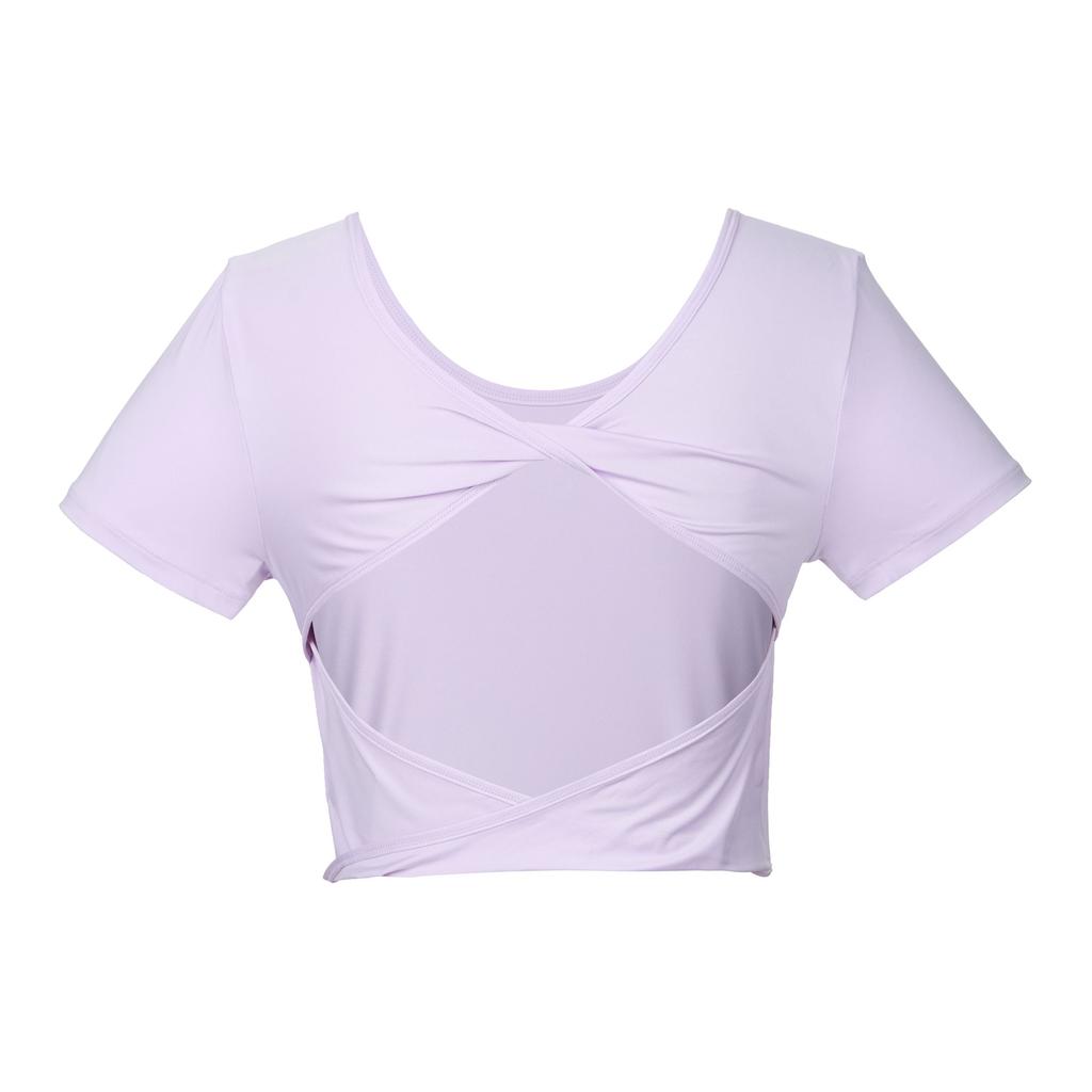 Nike One Classic Solid Color Round Neck Short Crop Quick-Dry Twist Short Sleeve T-Shirt Women Tops Lilac Red FN2852-512