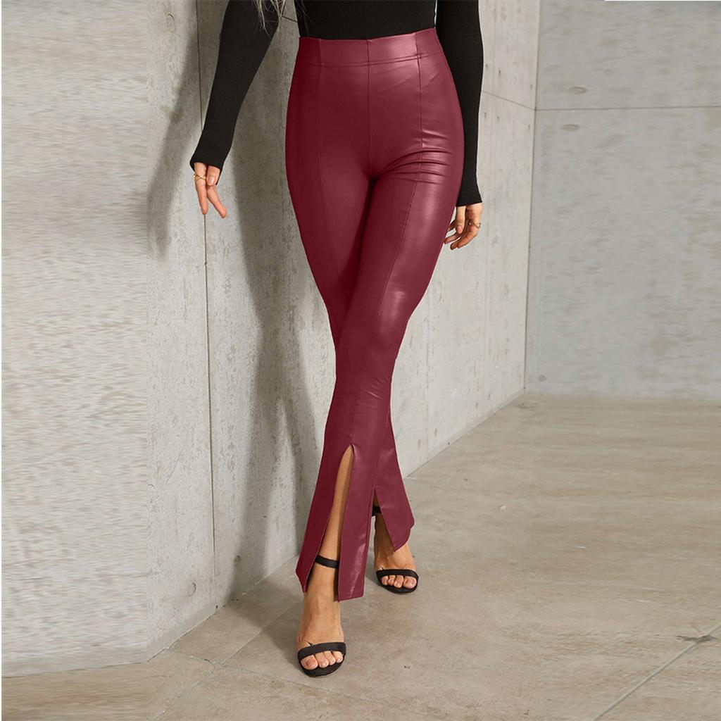 Women's Fashion Color High Waist Belly Plus Size Sexy Flared Pants