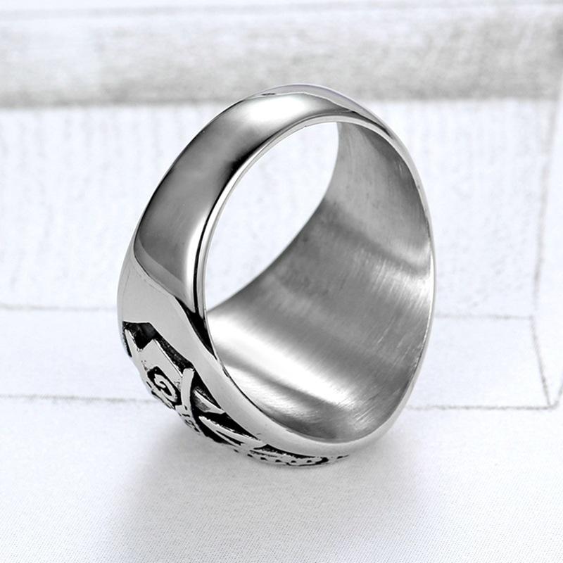 Ring travel ring personalized retro Masonic logo ring trendy men AG ring